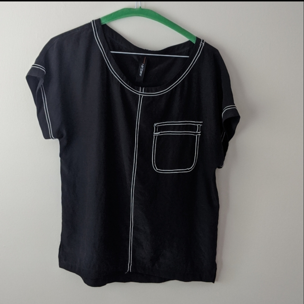 Preppy Marc Cain Tee Black with White Details